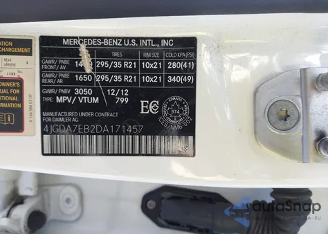 2013 Mercedes-Benz Ml 63 Amg 4Matic from USA, damaged, VIN 4JGDA7EB2DA171457